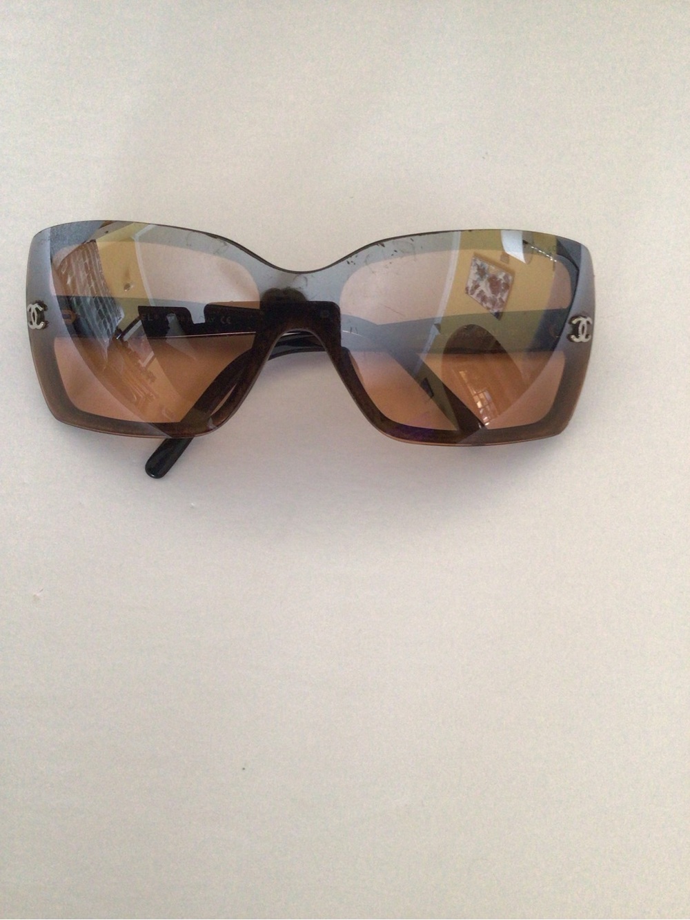 CHANEL Brown Gradient Oversized Shield Sunglasses